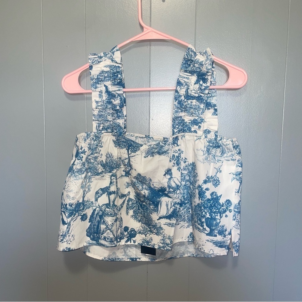 Gianni Bini NWT Sadie French Toile Du Joie Blue and White Tank Top Blouse XS - Picture 7 of 8